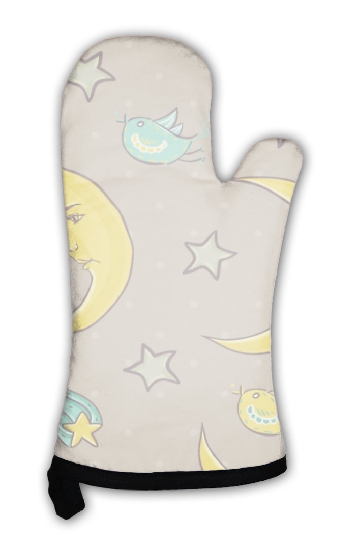 Oven Mitt, Moon And Stars Pattern