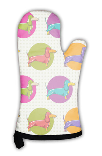 Oven Mitt, Pattern With Dachshund