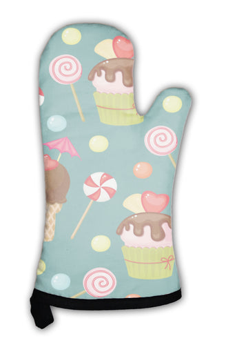 Oven Mitt, Sweet Assortment Retro Wallpaper