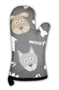 Oven Mitt, Cartoon Pattern With Dogs