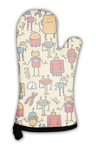 Oven Mitt, Robot Pattern