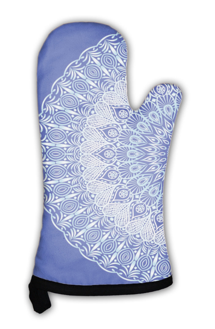 Oven Mitt, Circle Floral Ornament