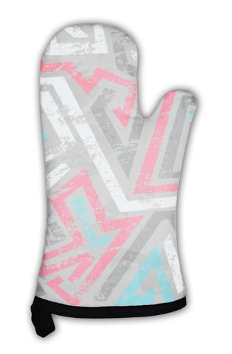 Oven Mitt, Grunge Colored Graffiti Pattern
