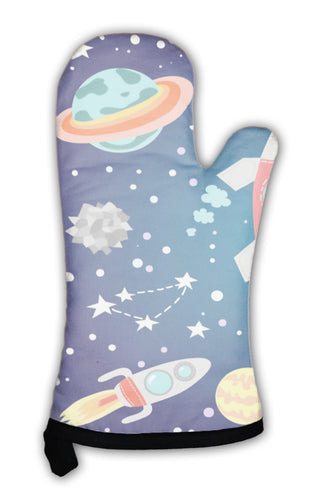 Oven Mitt, Outer Space Pattern