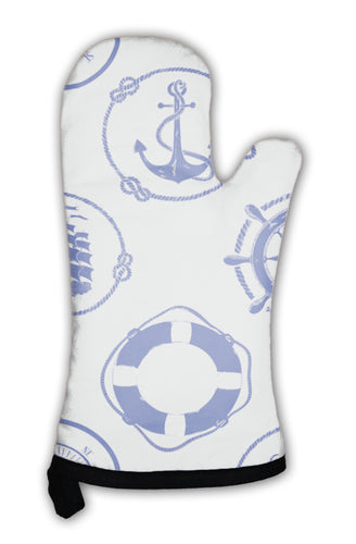 Oven Mitt, Nautical Pattern