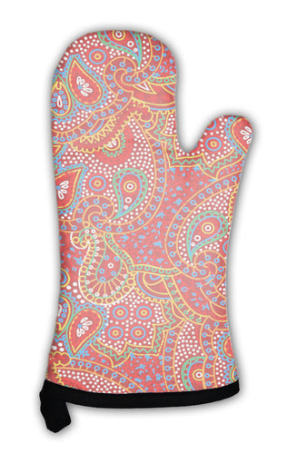 Oven Mitt, Color Paisley Pattern