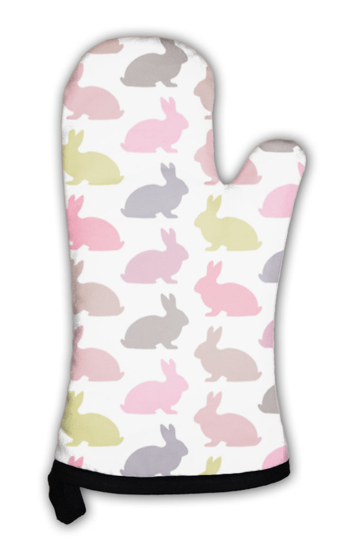 Oven Mitt, Colorful Rabbit Pattern