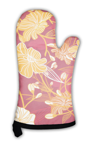 Oven Mitt, Red Pattern