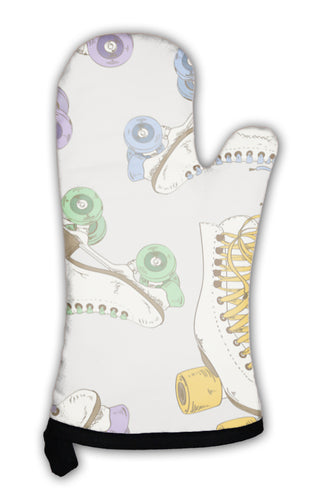 Oven Mitt, Pattern With Roller Skates