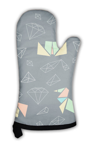 Oven Mitt, Abstract Pattern With Origami