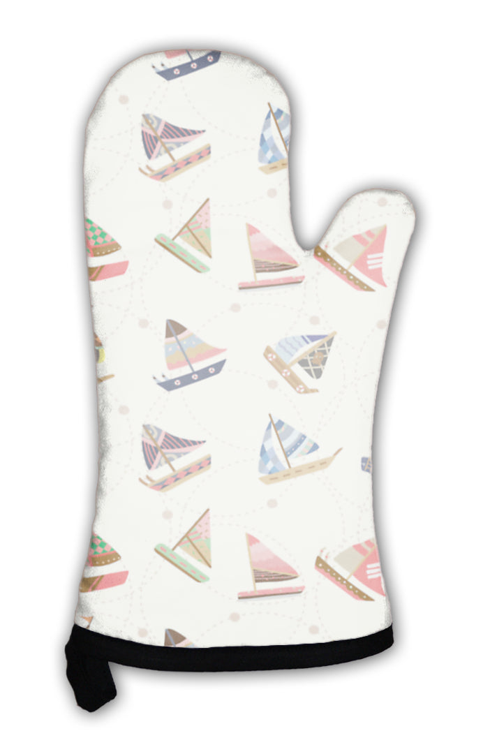 Oven Mitt, Sailboat Pattern