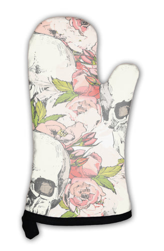 Oven Mitt, Pattern With Skull Hand Draw