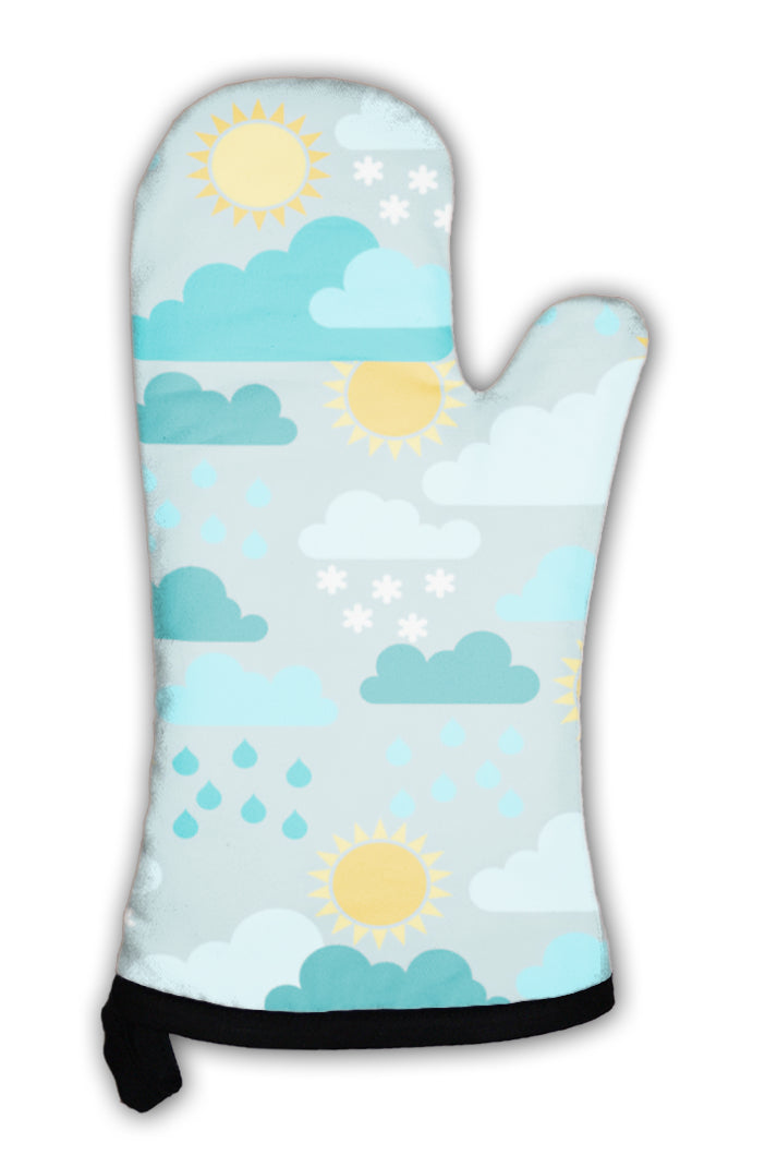 Oven Mitt, Pattern With Seasons And Weather