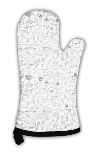 Oven Mitt, Food Icons Pattern