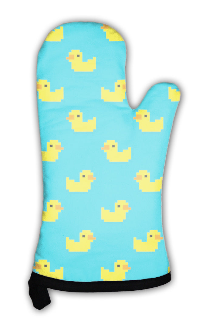 Oven Mitt, Pixel Duck Pattern