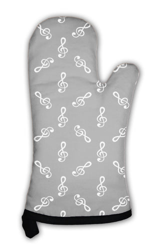 Oven Mitt, Music Elements Notes Web Icon Flat Design Gray Pattern