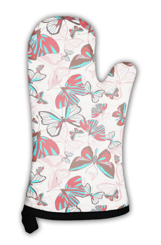 Oven Mitt, Color With Butterflies