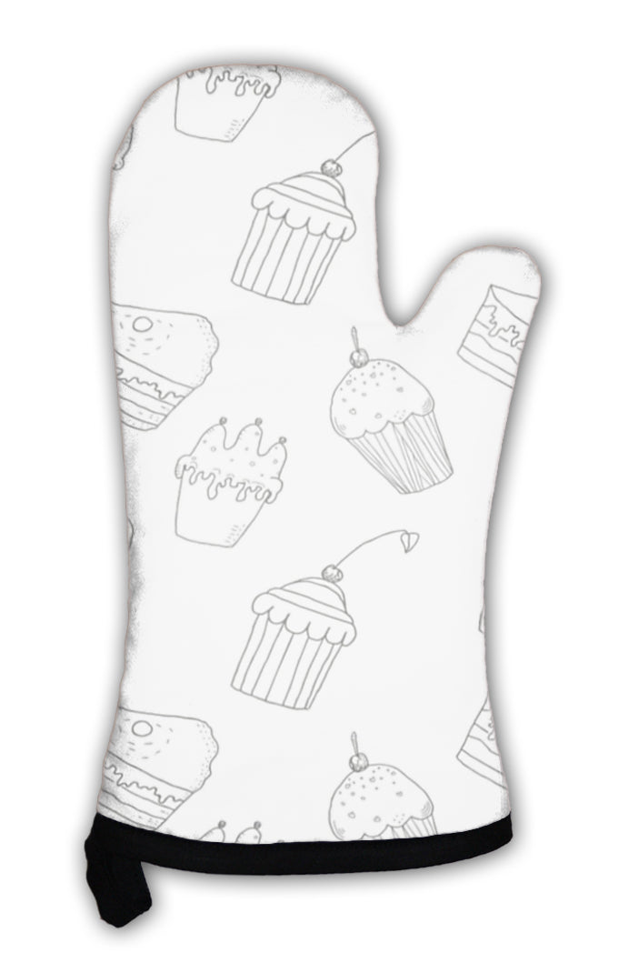 Oven Mitt, Sweet Cakes Silhouettes