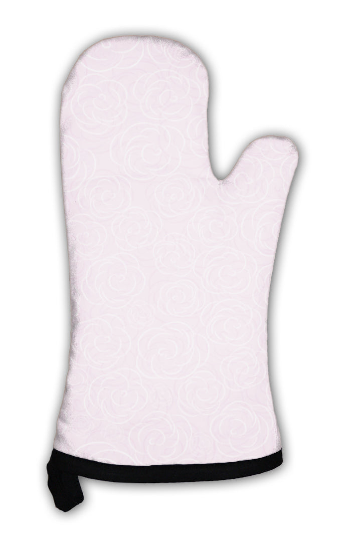 Oven Mitt, Pink Rose Flower Pattern