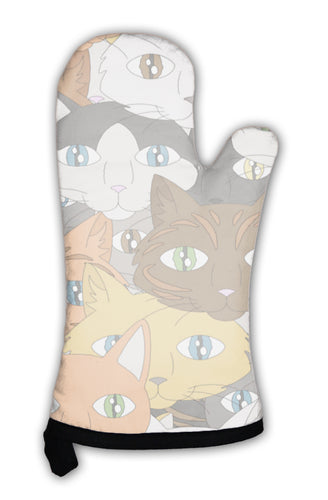 Oven Mitt, Cat Pattern