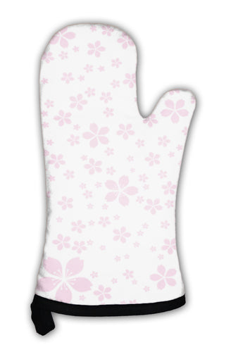 Oven Mitt, Pink Flowers Pattern