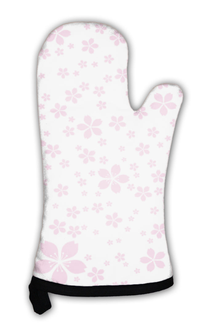 Oven Mitt, Pink Flowers Pattern