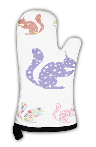 Oven Mitt, Pattern With Squirrels