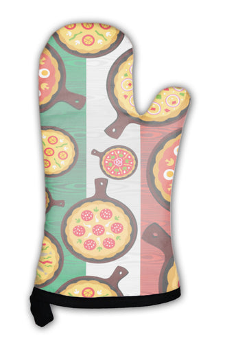Oven Mitt, Italian Pizza Flavors Pattern