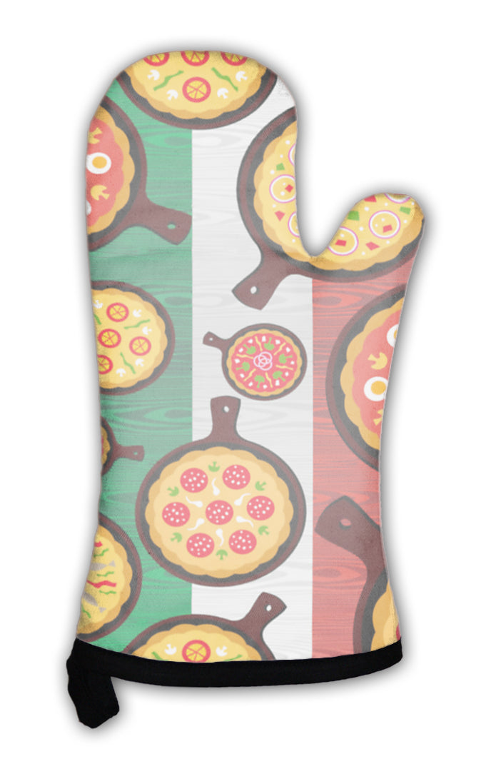 Oven Mitt, Italian Pizza Flavors Pattern
