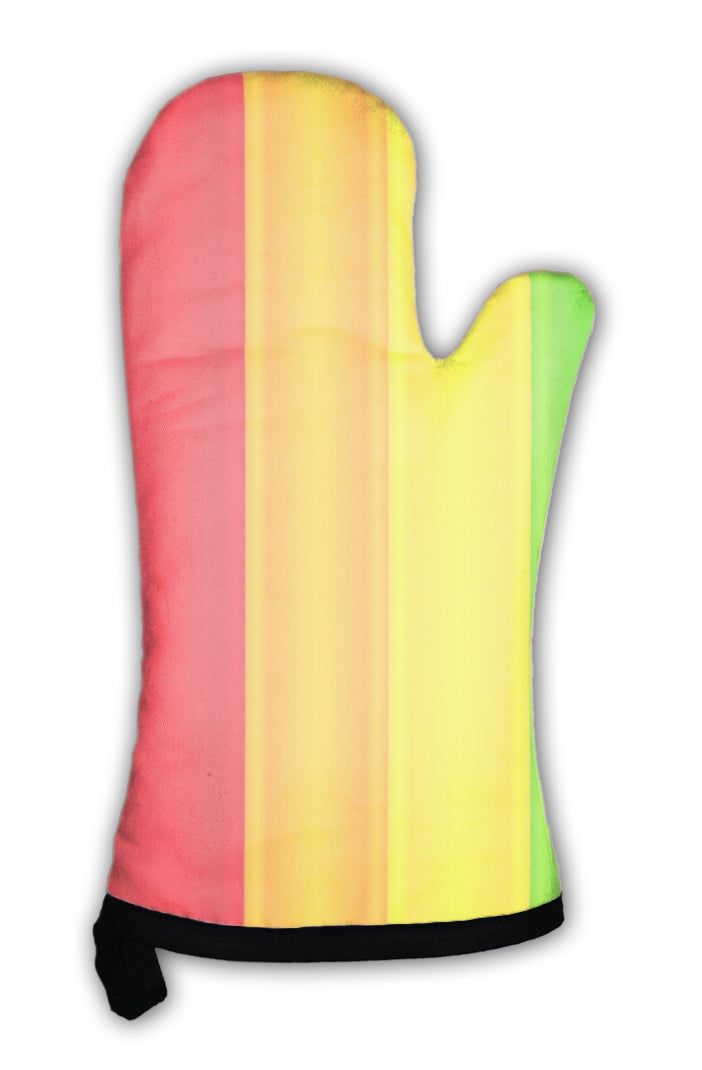 Oven Mitt, Vertical Rainbow Plastic Stripes Abstract