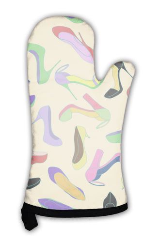 Oven Mitt, Pattern Of Colorful Shoes