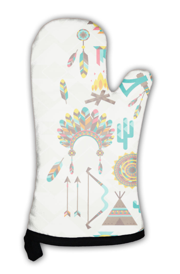 Oven Mitt, Ethnic Pattern In Native Style