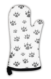 Oven Mitt, Dog Foot Prints Pattern