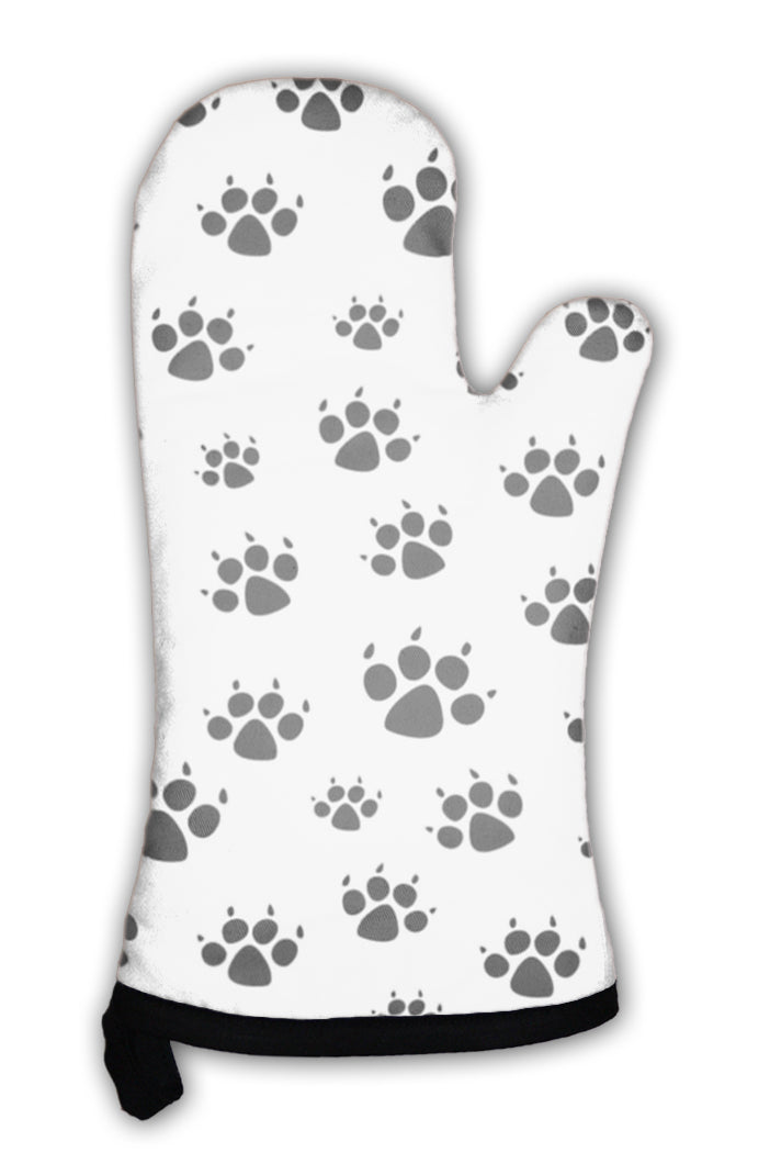 Oven Mitt, Dog Foot Prints Pattern