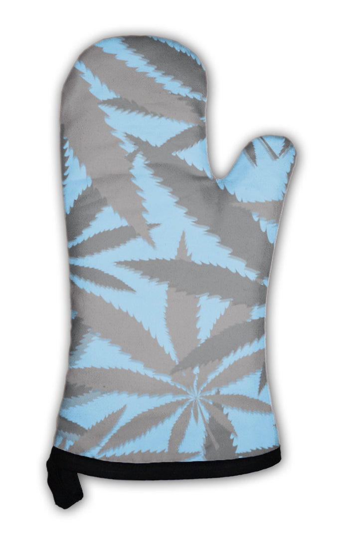 Oven Mitt, Wallpaper With Leaves Of Cannabis