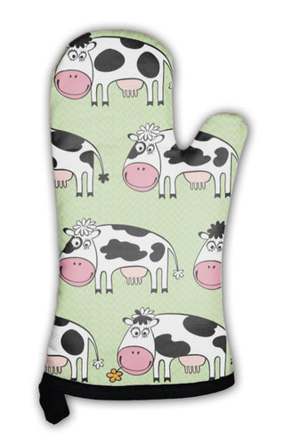 Oven Mitt, Cartoon Cows Illustration