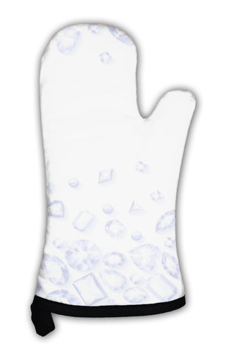 Oven Mitt, White Jewels Horizontal