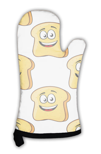 Oven Mitt, Pattern Of Cartoon Bread Toast Slices