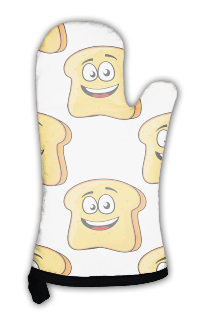 Oven Mitt, Pattern Of Cartoon Bread Toast Slices