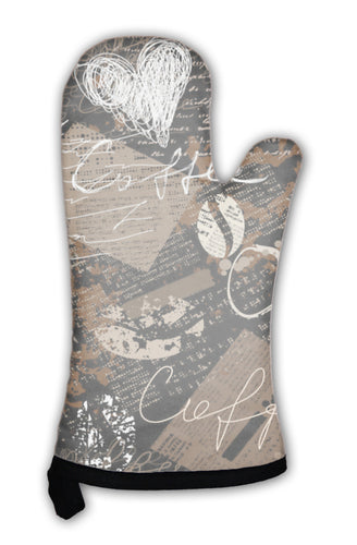 Oven Mitt, Coffee Pattern