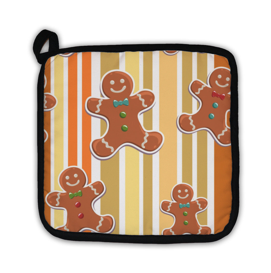 Potholder, Gingerbread Man Christmas Pattern