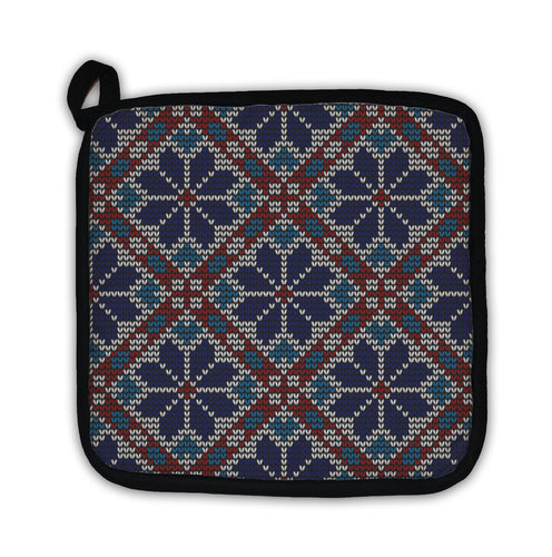 Potholder, Norwegian Embroidered Winter Pattern