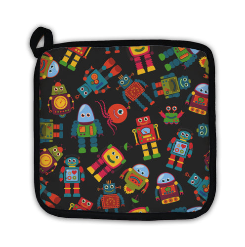 Potholder, Tileable Pattern With Cute Robots