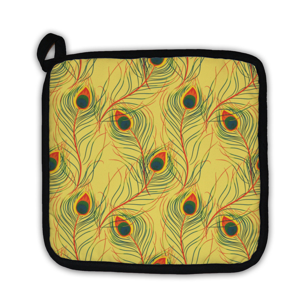 Potholder, Pattern With Peacock Feathers