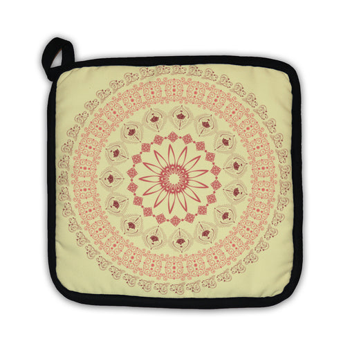 Potholder, Abstract Circular Pattern Of Arabesques