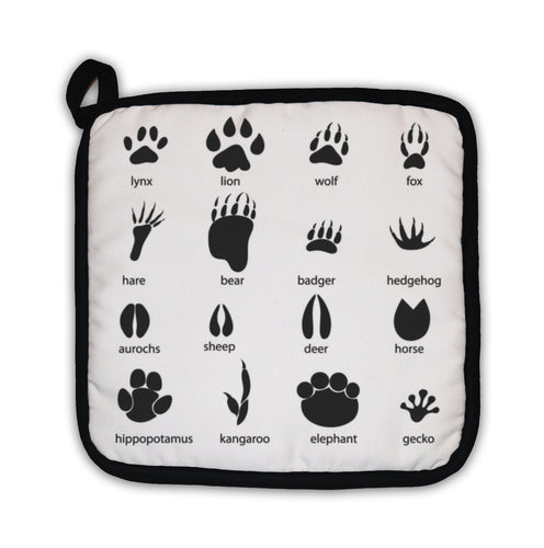 Potholder, Set Of Different Animal Tracks