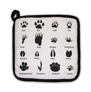 Potholder, Set Of Different Animal Tracks