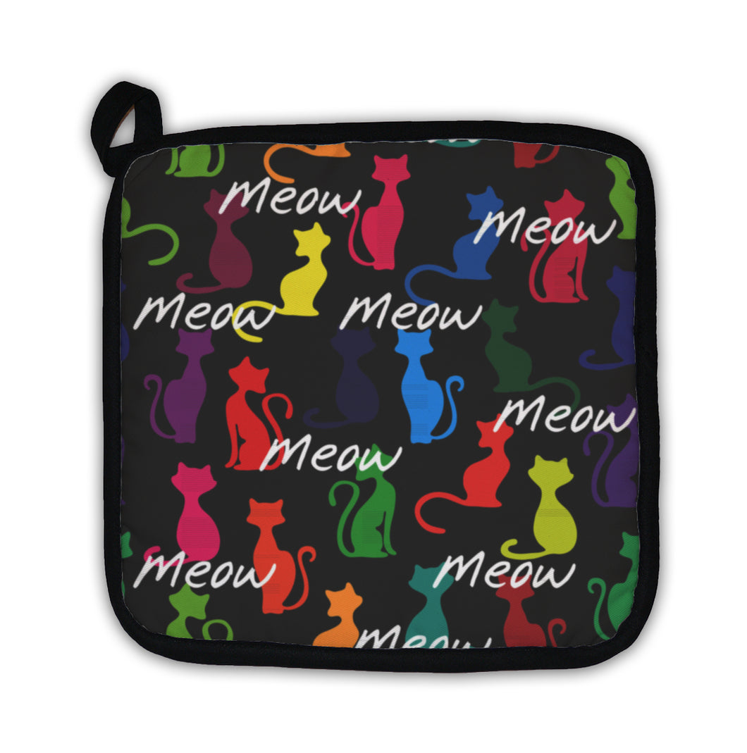 Potholder, With Colorful Cats