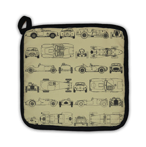 Potholder, Pattern Vintage Sports Racing Cars
