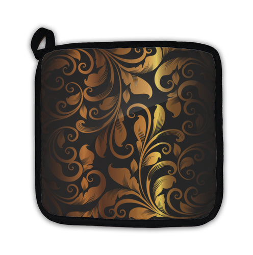 Potholder, Wallpaper Pattern Gold